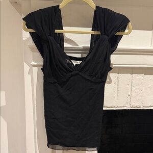 Studio M Black V-Neck Blouse